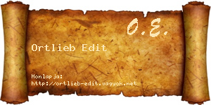 Ortlieb Edit névjegykártya